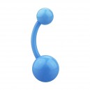 Light Blue Opaque Flexible Bioflex Belly Button Ring Bar Navel