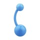 Piercing Ombligo Bioflex Flexible Opaco Azul Claro