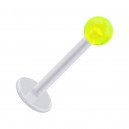 Tragus- / Labret-Piercing PTFE Weiß Kugel Acryl Grün Transparent