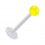 Tragus- / Labret-Piercing PTFE Wei&szlig; Kugel Acryl Gelb Transparent