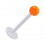 Tragus- / Labret-Piercing PTFE Wei&szlig; Kugel Acryl Orange Transparent