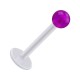 Tragus- / Labret-Piercing PTFE Wei&szlig; Kugel Acryl Lila Transparent