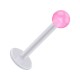 Tragus- / Labret-Piercing PTFE Weiß Kugel Acryl Rosa Transparent
