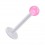 Tragus- / Labret-Piercing PTFE Wei&szlig; Kugel Acryl Rosa Transparent