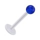 Tragus- / Labret-Piercing PTFE Weiß Kugel Acryl Dunkelblau Transparent