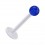 Tragus- / Labret-Piercing PTFE Wei&szlig; Kugel Acryl Dunkelblau Transparent