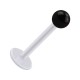 Tragus- / Labret-Piercing PTFE Wei&szlig; Kugel Acryl Schwarz Transparent