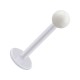 Tragus- / Labret-Piercing PTFE Weiß Kugel Acryl Weiß Transparent