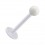 Piercing Labret / Tragus PTFE Weiß Kugel Acryl Weiß Transparent