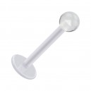 Tragus- / Labret-Piercing PTFE Wei&szlig; Kugel Acryl Transparent