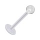 Tragus- / Labret-Piercing PTFE Weiß Kugel Acryl Transparent
