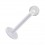 Tragus- / Labret-Piercing PTFE Wei&szlig; Kugel Acryl Transparent