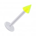 Tragus- / Labret-Piercing PTFE Wei&szlig; Spitze Acryl Gr&uuml;n Transparent