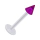 Tragus- / Labret-Piercing PTFE Weiß Spitze Acryl Lila Transparent