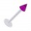 Tragus- / Labret-Piercing PTFE Wei&szlig; Spitze Acryl Lila Transparent