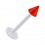 Tragus- / Labret-Piercing PTFE Wei&szlig; Spitze Acryl Rot Transparent