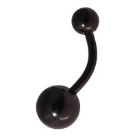 Piercing Nombril Blackline Anodisé Noir Boules