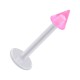 Tragus- / Labret-Piercing PTFE Weiß Spitze Acryl Rosa Transparent