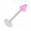 Tragus- / Labret-Piercing PTFE Wei&szlig; Spitze Acryl Rosa Transparent