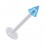 Tragus- / Labret-Piercing PTFE Wei&szlig; Spitze Acryl Hellblau Transparent