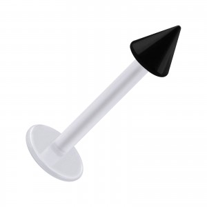 Tragus- / Labret-Piercing PTFE Weiß Spitze Acryl Schwarz Transparent