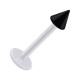Tragus- / Labret-Piercing PTFE Weiß Spitze Acryl Schwarz Transparent