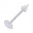 Tragus- / Labret-Piercing PTFE Wei&szlig; Spitze Acryl Wei&szlig; Transparent