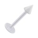 Tragus- / Labret-Piercing PTFE Weiß Spitze Acryl Weiß Transparent