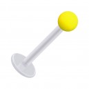Tragus- / Labret-Piercing PTFE Wei&szlig; Kugel Opak Acryl Gelb