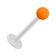 Tragus- / Labret-Piercing PTFE Weiß Kugel Opak Acryl Orange