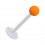 Tragus- / Labret-Piercing PTFE Wei&szlig; Kugel Opak Acryl Orange