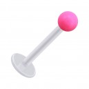 Tragus- / Labret-Piercing PTFE Weiß Kugel Opak Acryl Rosa