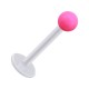 Tragus- / Labret-Piercing PTFE Wei&szlig; Kugel Opak Acryl Rosa