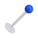 Tragus- / Labret-Piercing PTFE Wei&szlig; Kugel Opak Acryl Dunkelblau