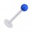 Tragus- / Labret-Piercing PTFE Wei&szlig; Kugel Opak Acryl Dunkelblau