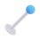 Tragus- / Labret-Piercing PTFE Wei&szlig; Kugel Opak Acryl Hellblau