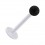 Tragus- / Labret-Piercing PTFE Wei&szlig; Kugel Opak Acryl Schwarz