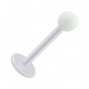 Tragus- / Labret-Piercing PTFE Weiß Kugel Opak Acryl Weiß