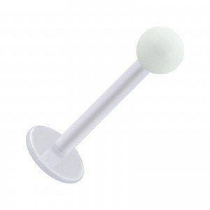 Tragus- / Labret-Piercing PTFE Wei&szlig; Kugel Opak Acryl Wei&szlig;
