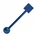 Dice Blue Anodized Tongue Barbell Ring Piercing