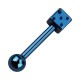 Dice Blue Anodized Tragus/Helix Jewel Piercing Barbell