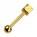 Piercing Helix- / Tragus-Schmuck Eloxiert Golden Würfel