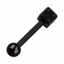 Piercing Helix- / Tragus-Schmuck Blackline Eloxiert Schwarz Würfel