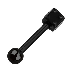 Piercing Helix- / Tragus-Schmuck Blackline Eloxiert Schwarz W&uuml;rfel