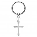 BCR-Piercing-Ring  Chirurgenstahl 316L mit D&uuml;nnes Lateinisches Kreuz