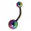Rainbow Anodized Navel Belly Button Ring w/ Balls