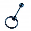 CBR Ring Slave Blue Anodized Tongue Barbell Piercing