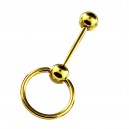 CBR Ring Slave Gold Anodized Tongue Barbell Piercing