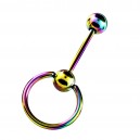 CBR Ring Slave Rainbow Anodized Tongue Barbell Piercing