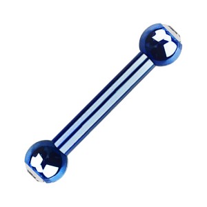 Helix- / Knorpel-Piercing Eloxiert Blau Zwei Strass Wei&szlig;